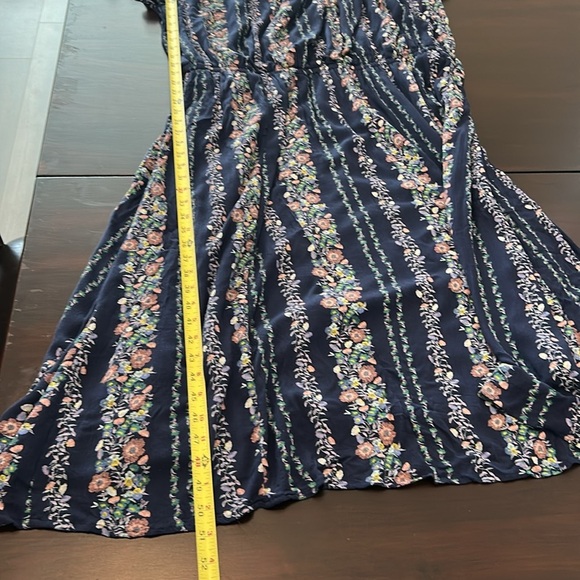 Old Navy Off the Shoulders Peasant Midi Dress Blue Floral Size 3X - Picture 14 of 16
